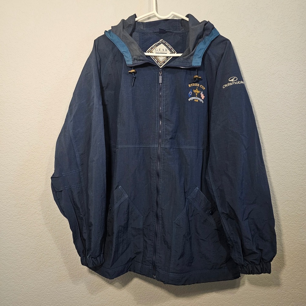 Vintage 1997 Ryder Cup Valderrama Jacket Mens Navy Blue Oldsmobile L Blokecore